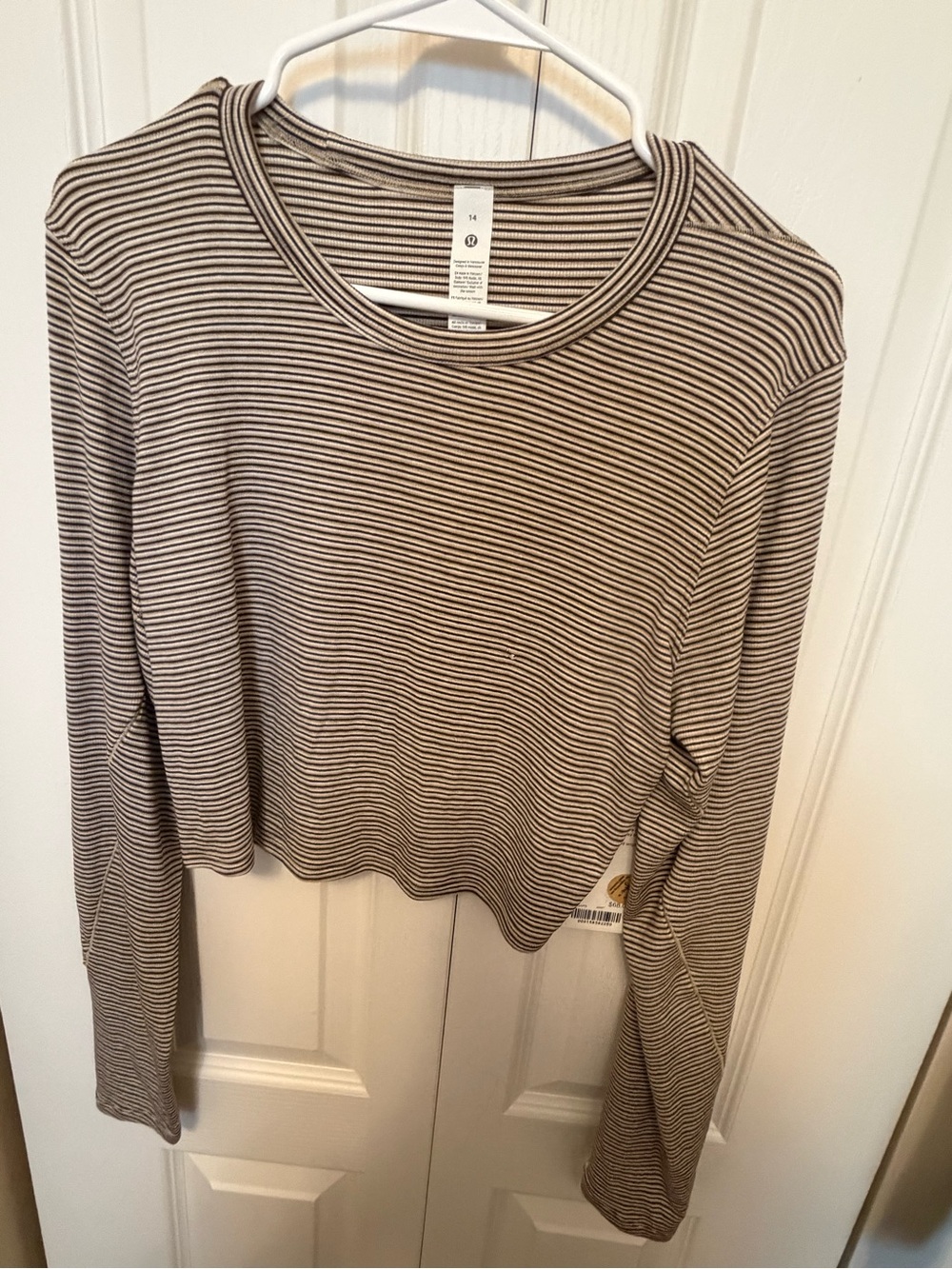 lululemon athletica Black & White Striped Long-Sleeve Tee